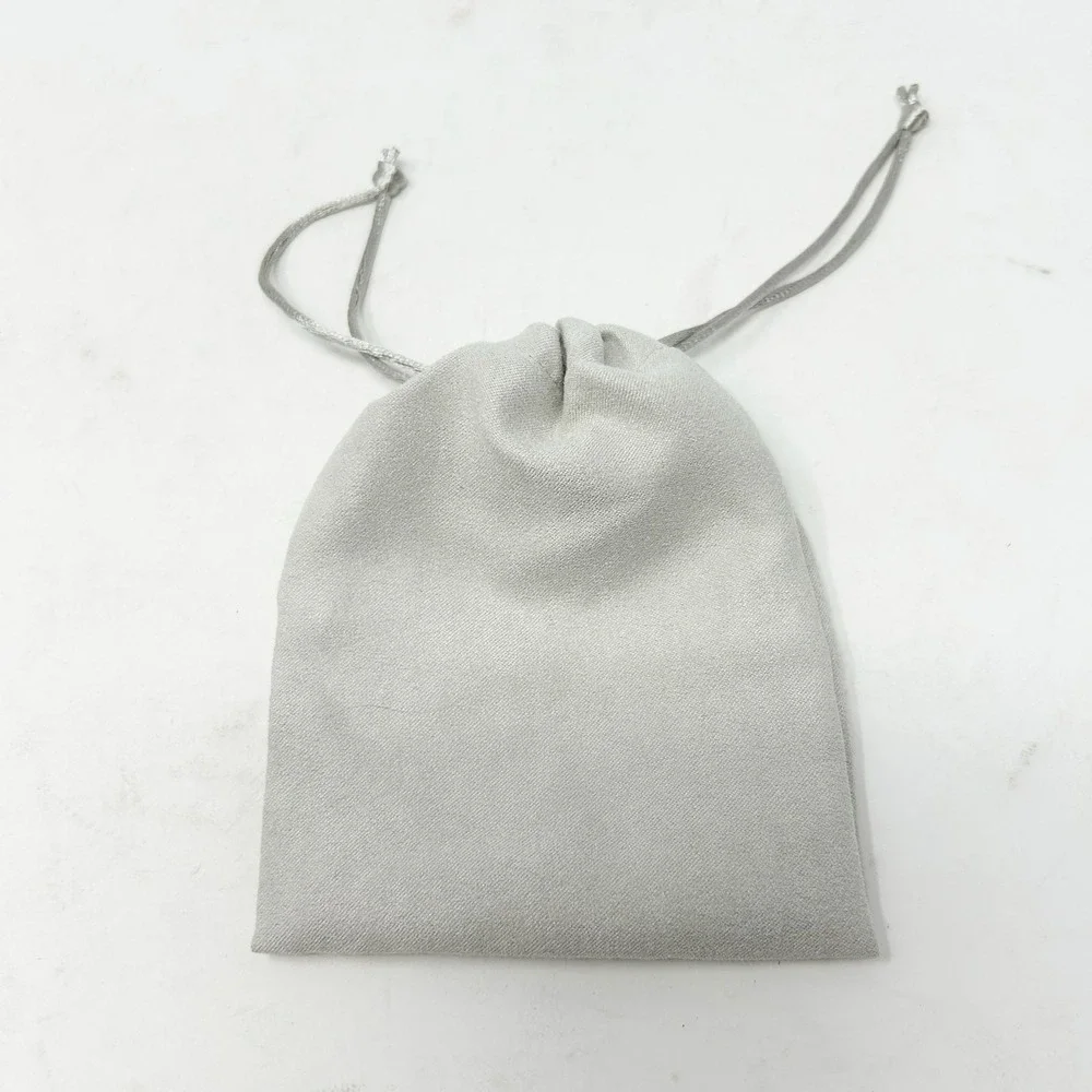 Kendra Scott Womens Gray Gold Logo Drawstring Jewelry Dust Bag Storage Pouch